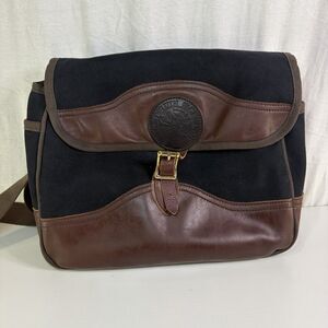Vtg Duluth Pack Navy‎ Canvas/ Leather Shell Crossbody Messenger Bag USA